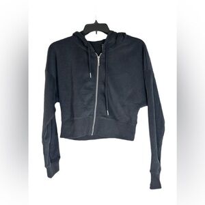 COTTON ON Body Plush Cropped Long Sleeve Zip Through Sweater black extra large